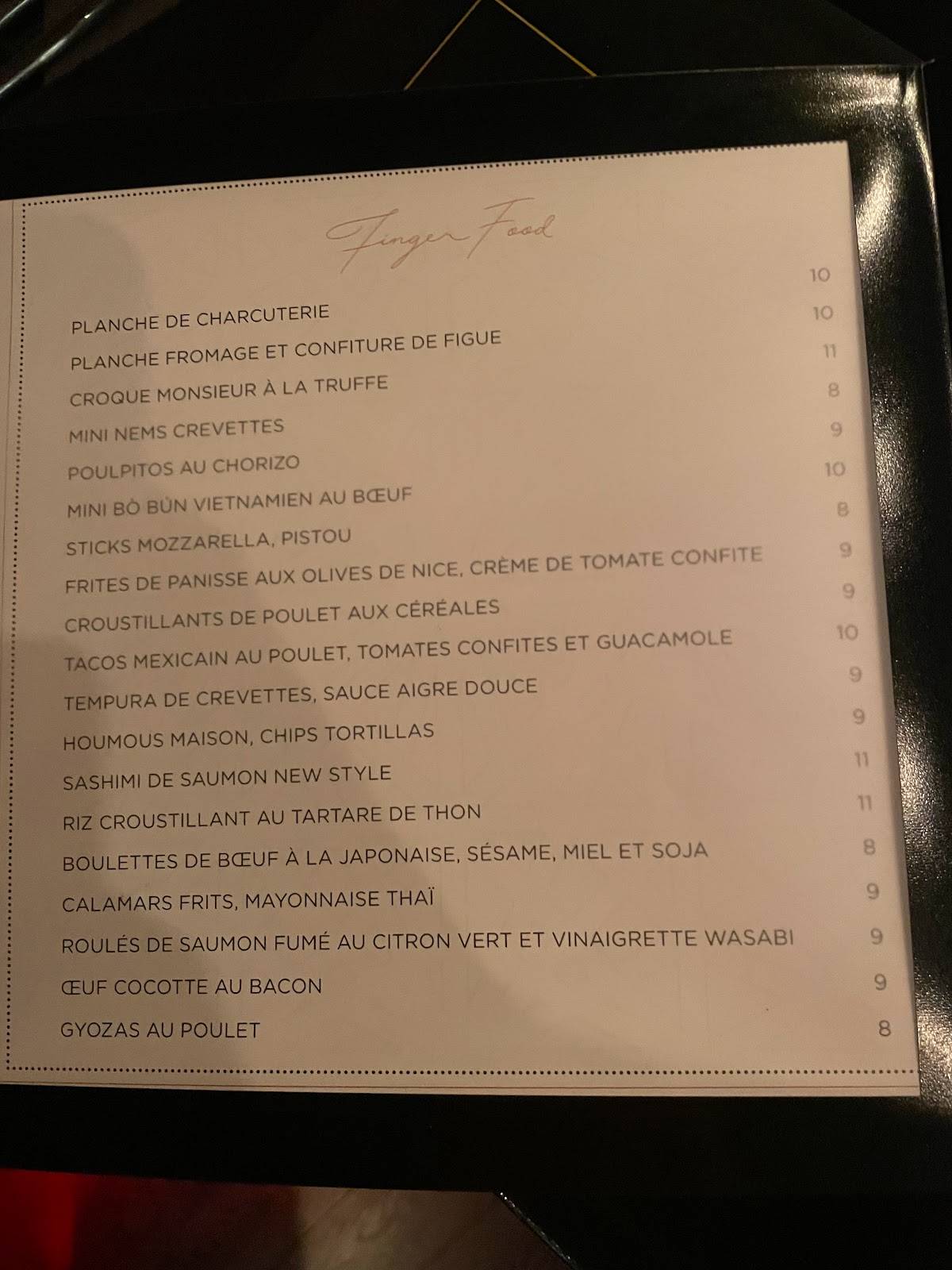 Menu de Le Madison