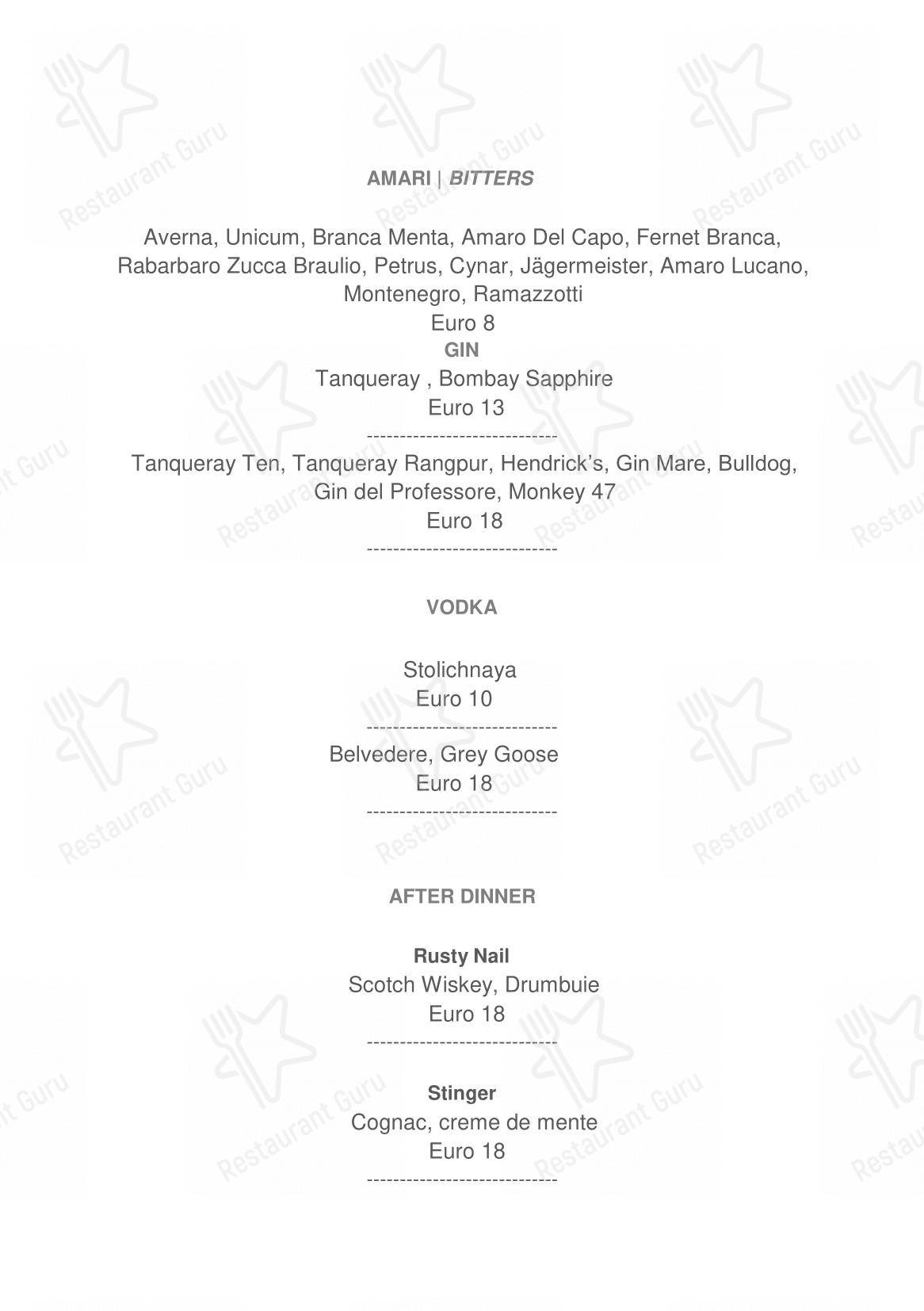 Menu per Le Maschere ristorante