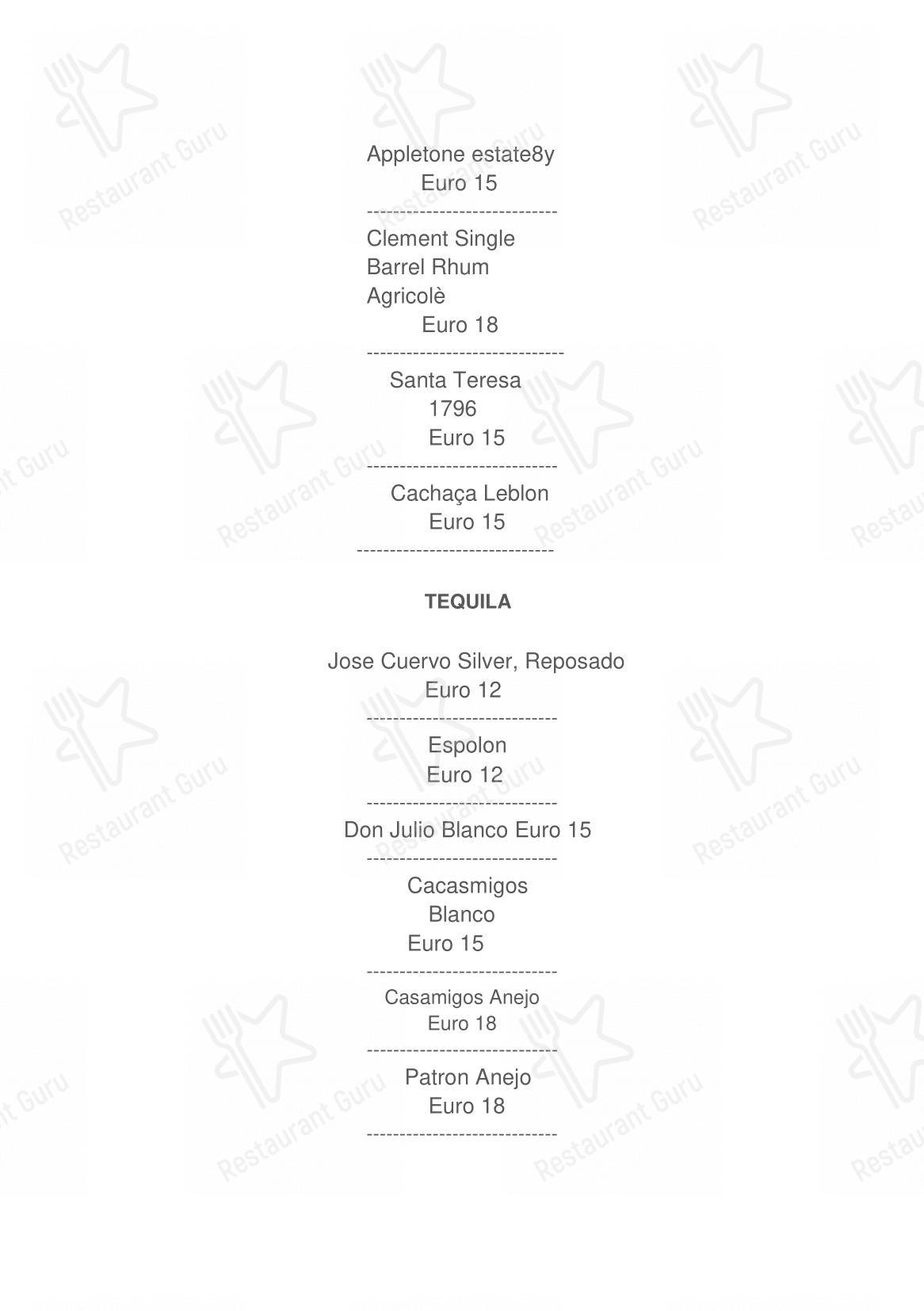 Menu per Le Maschere in Venezia