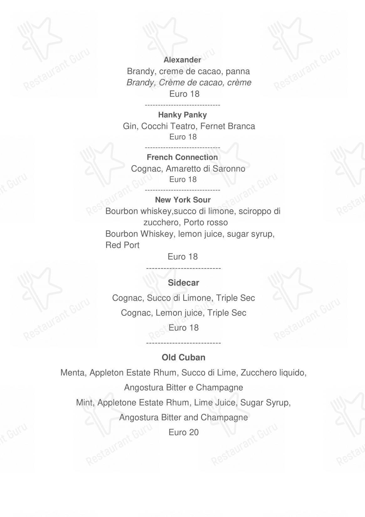 Menu per Le Maschere ristorante