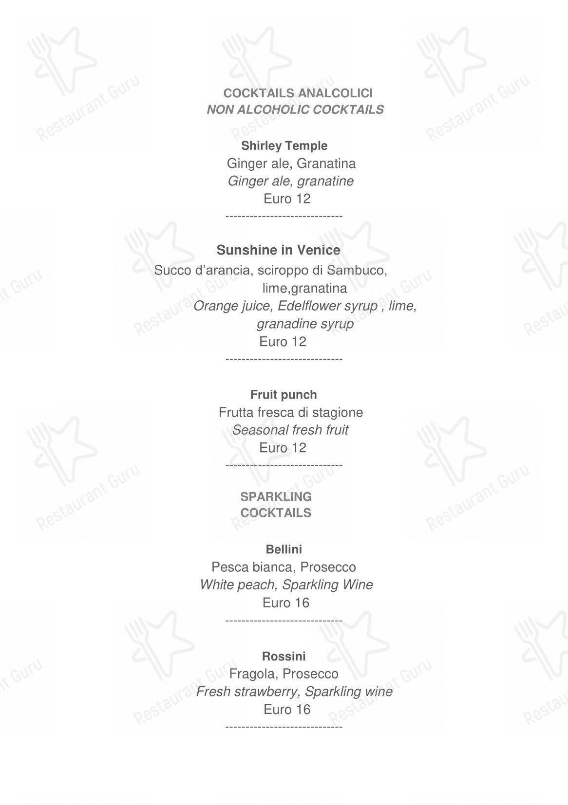 Le Maschere in Venezia - Menu