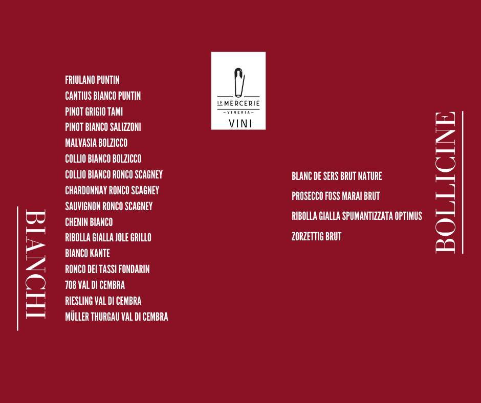 Menu di Le Mercerie 