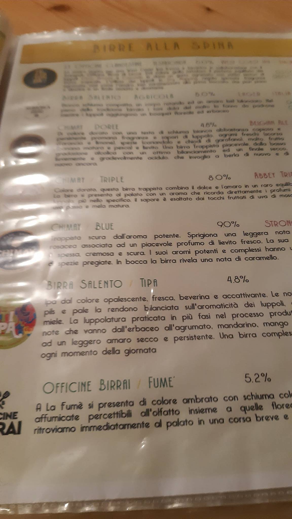 Menu di Le Officine Clandestine 