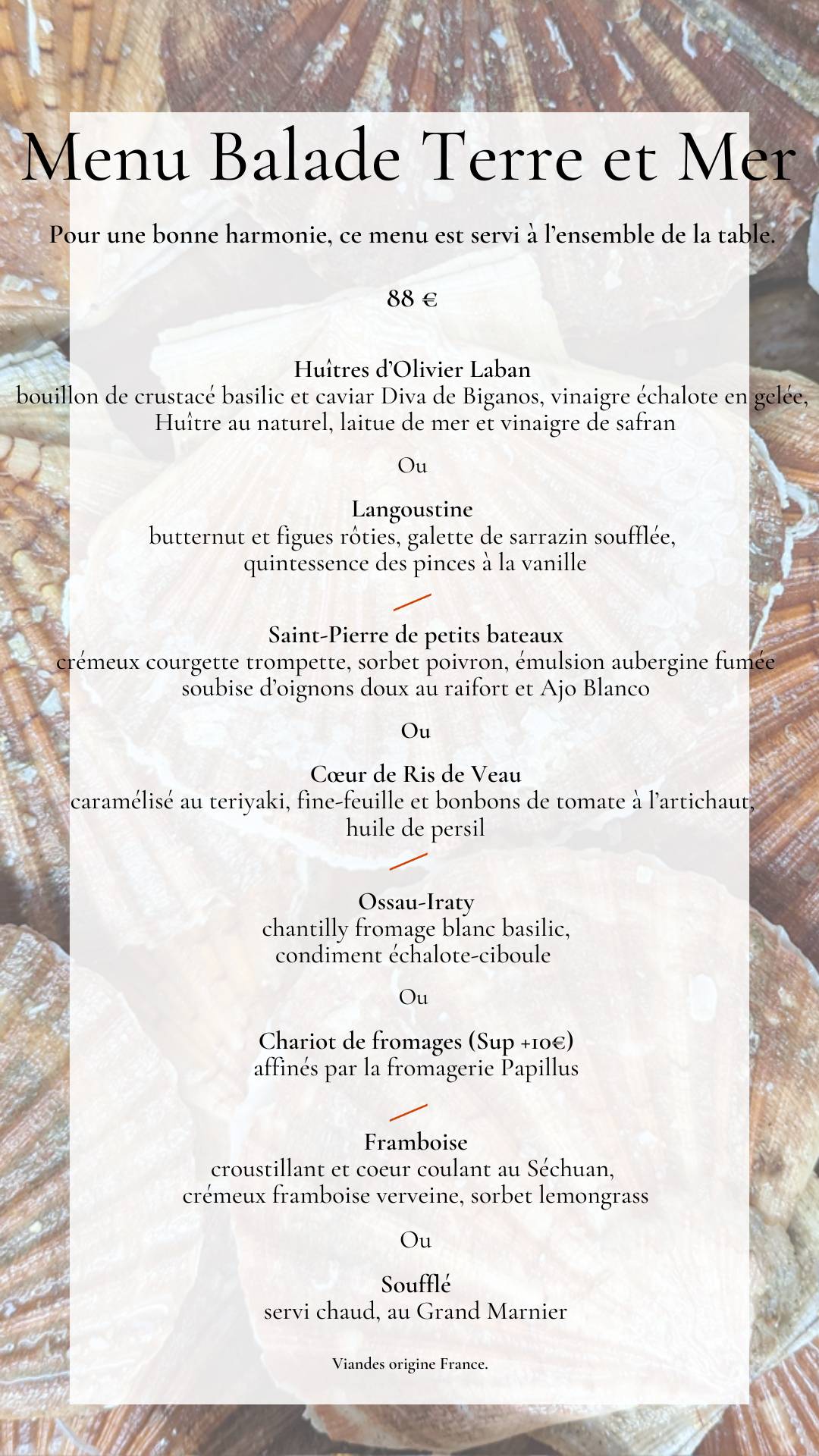 Menu de Le Patio