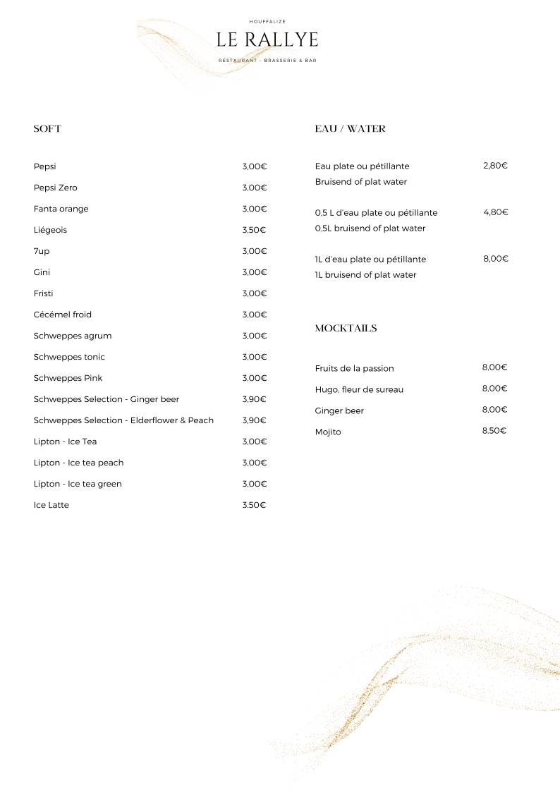 Menu de Le Rallye
