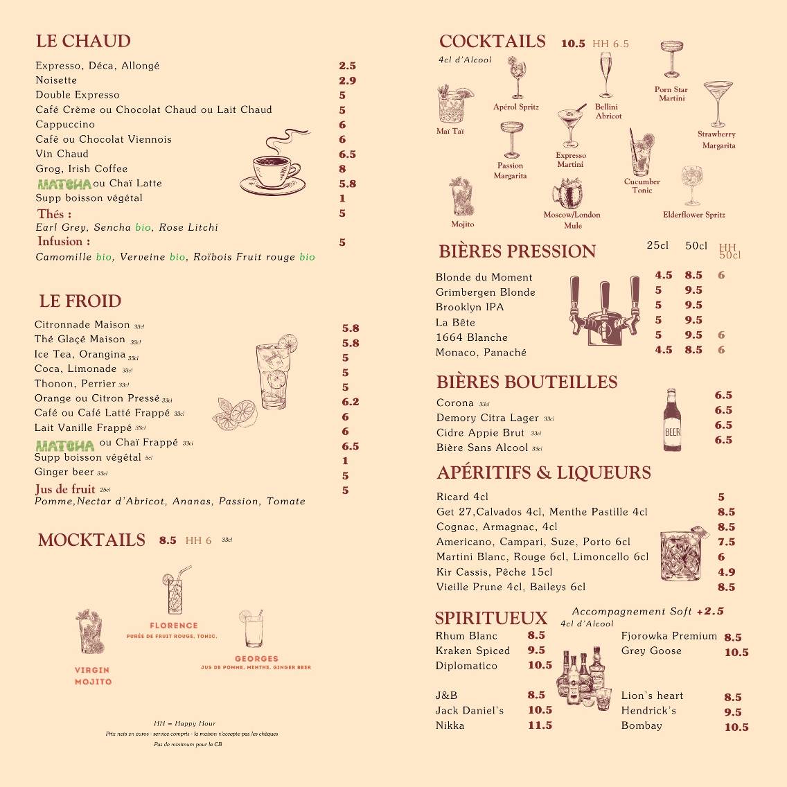 Menu de Le Rey - Restaurant Paris 11