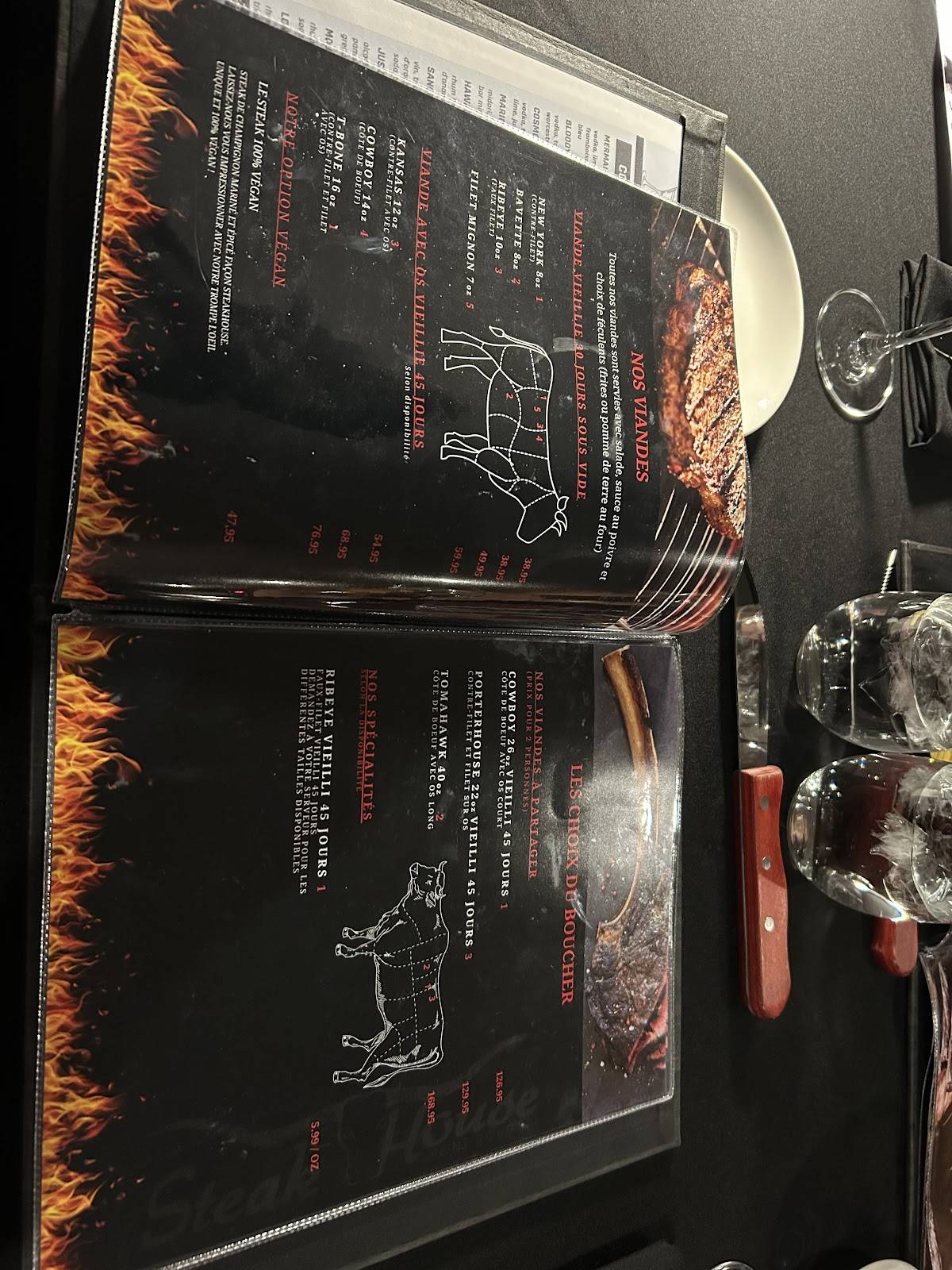 Menu de Le Steak House Pont Rouge