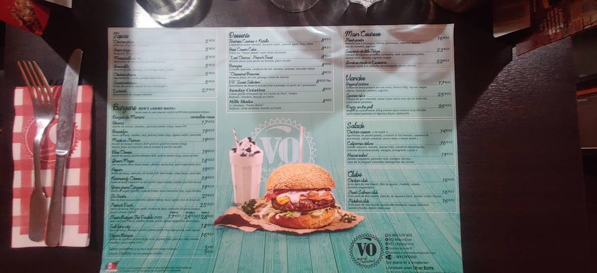 Menu de Le VO