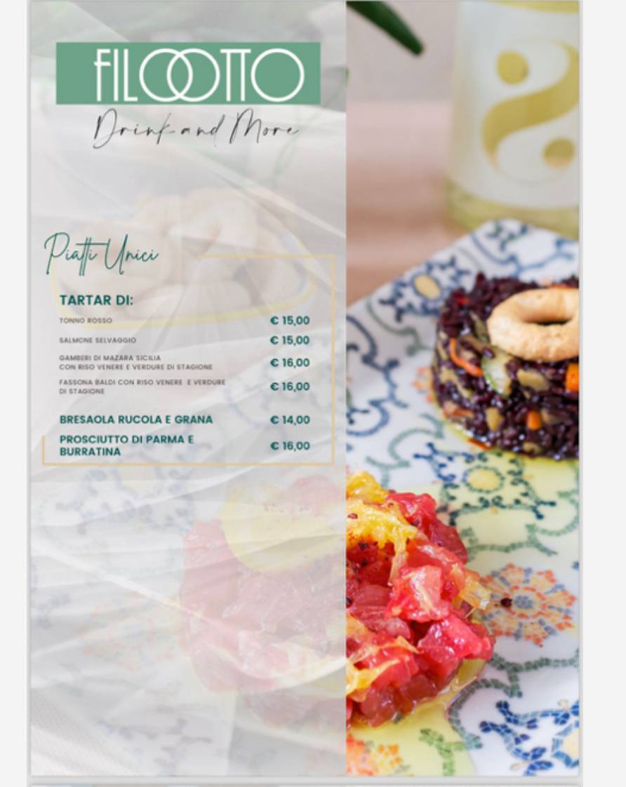 Menu di FILOTTO drink & more 