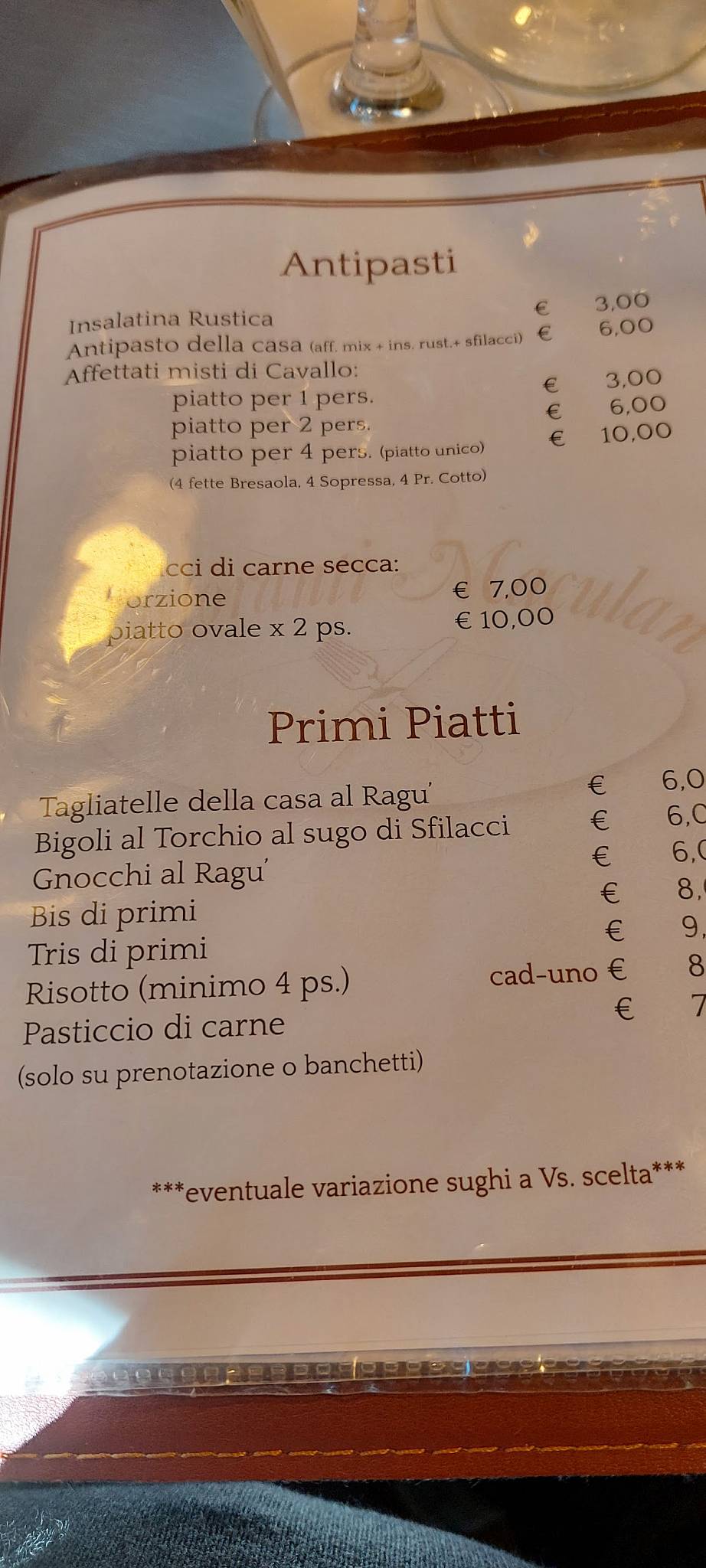 Menu di Trattoria Da Poi 