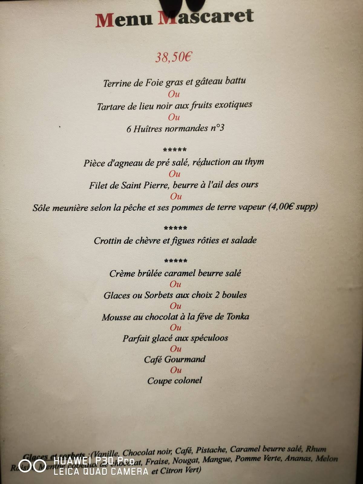 Menu Au L Embarcad Re Saint Valery Sur Somme