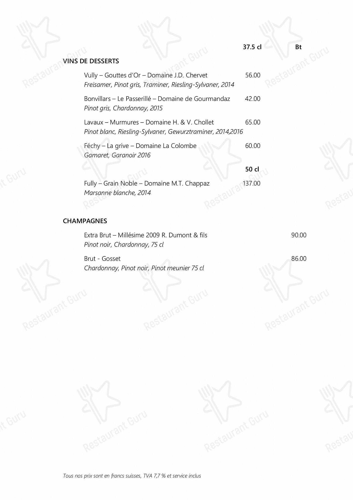 Les Escapades Gourmandes in Losanna - Bistro Menu