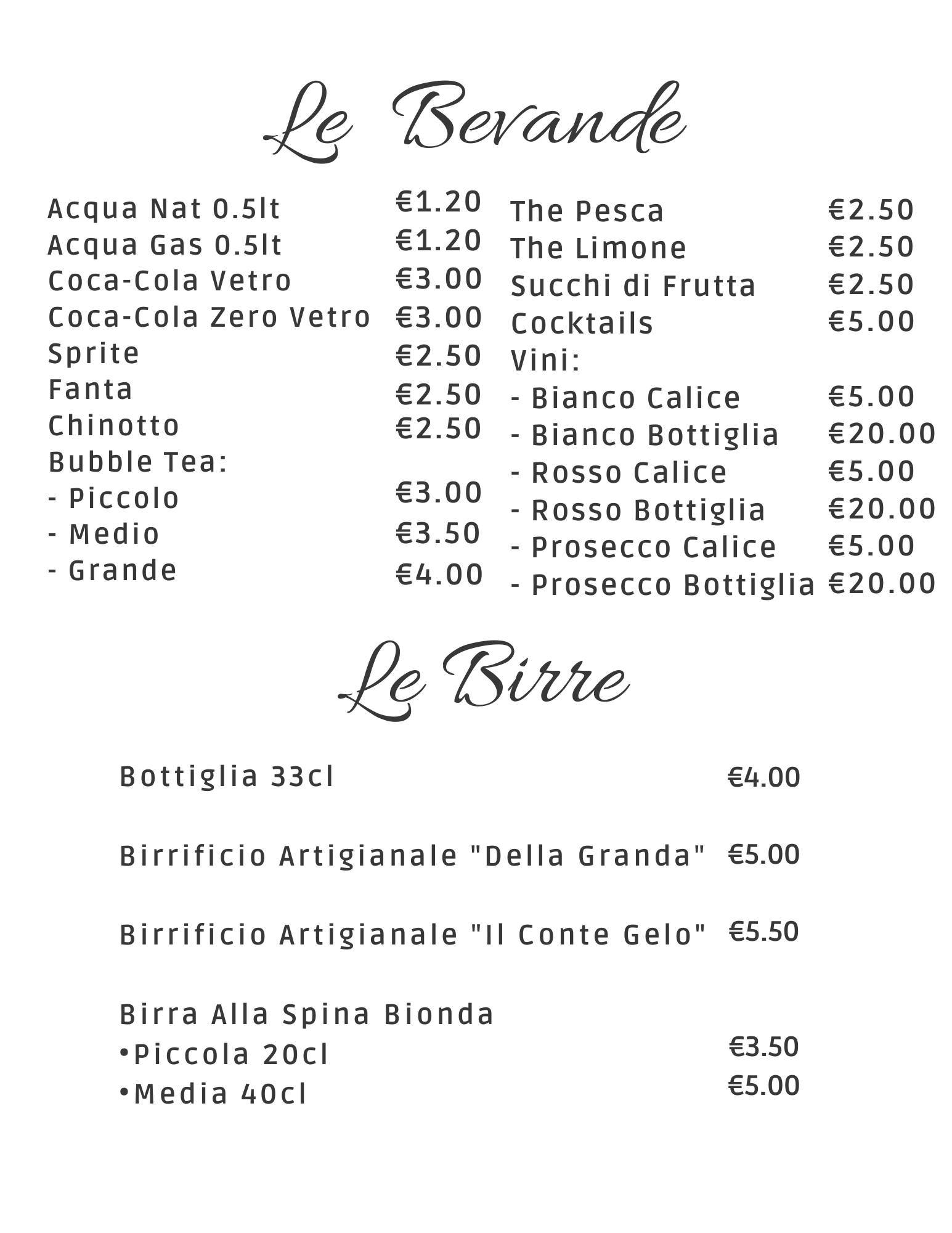 Menu di Lievito Madre