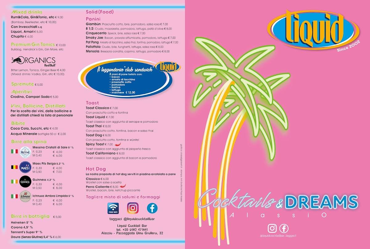 Menu di Liquid Cocktail Bar 