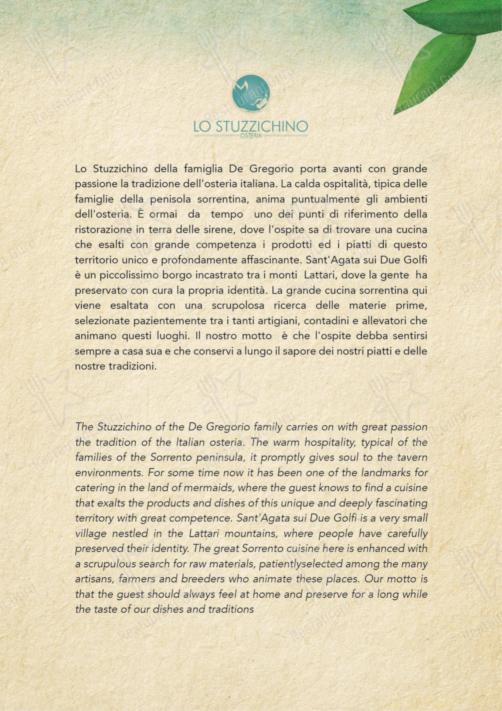 Lo Stuzzichino in Massa Lubrense - Menu