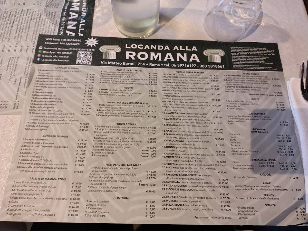 Menu di Locanda Alla Romana 