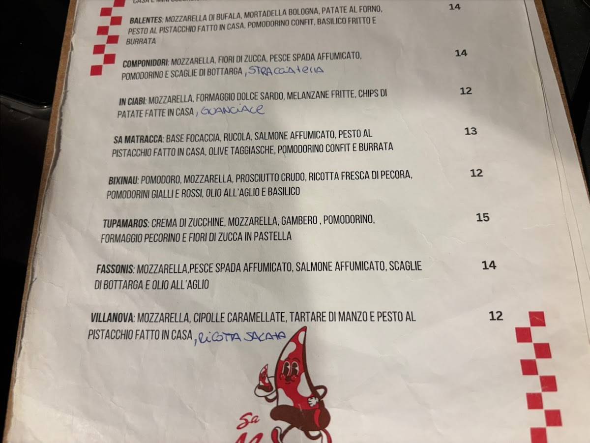 Menu di Locanda Sa Matracca Iglesias 