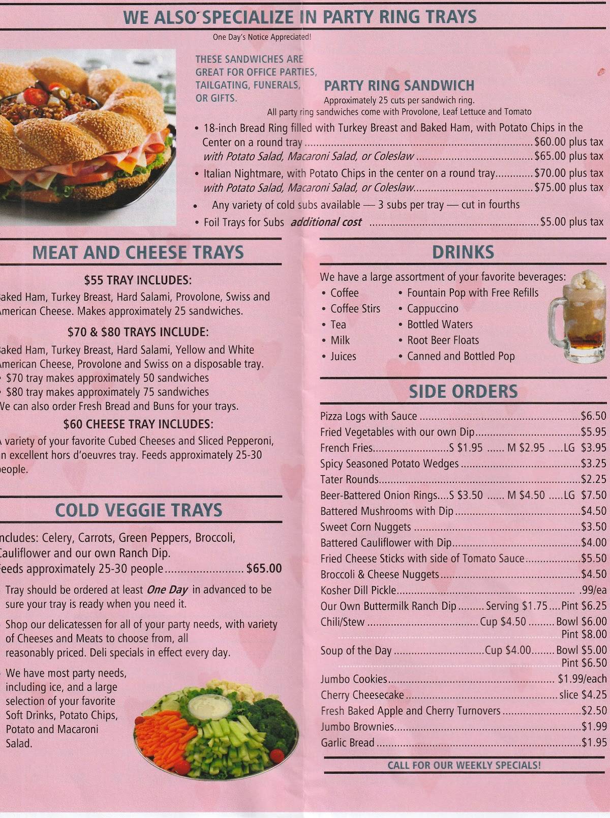 Menu at Lock Stock & Barrel, Sharpsville