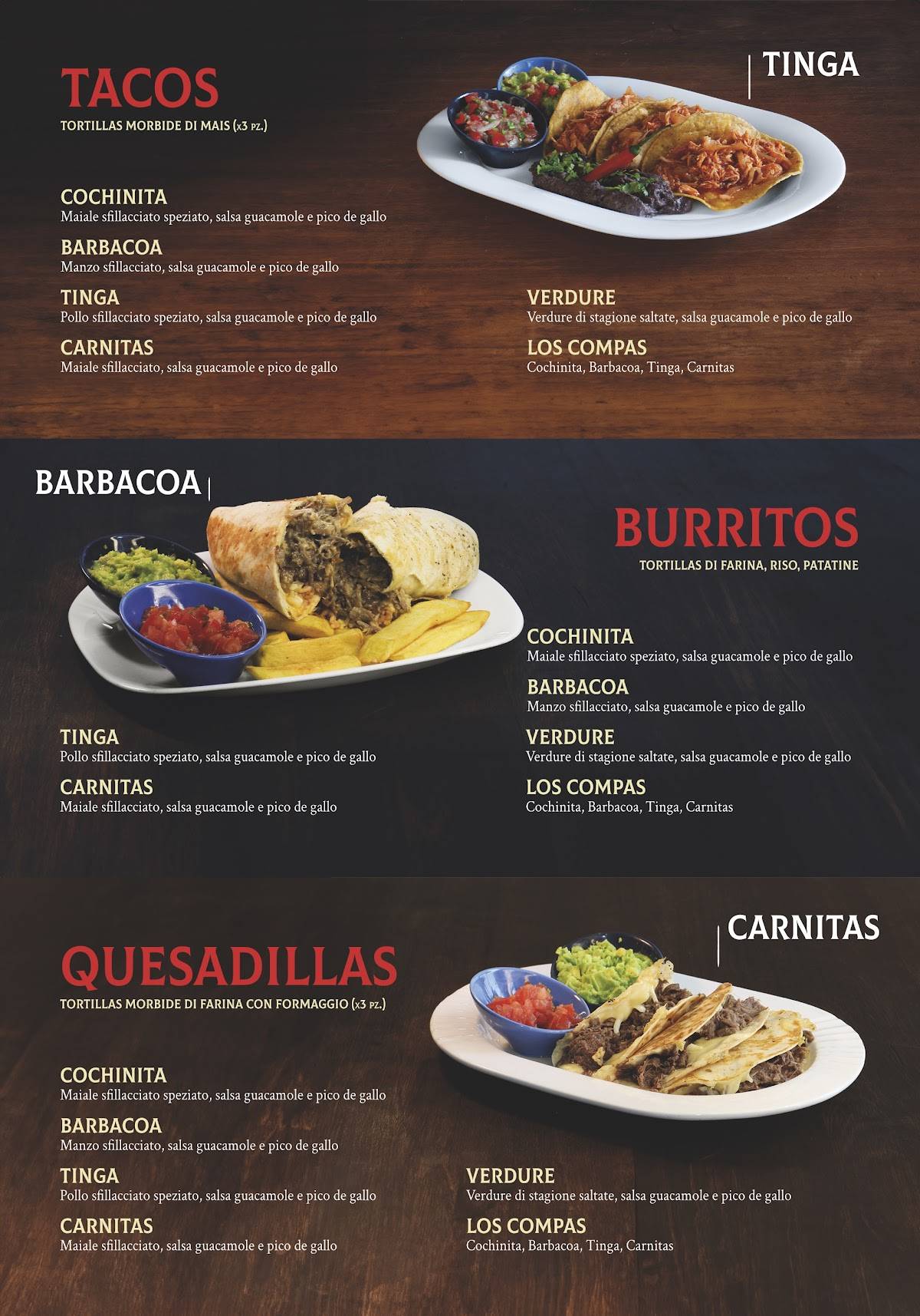 Menu di Ristorante Los Compas 