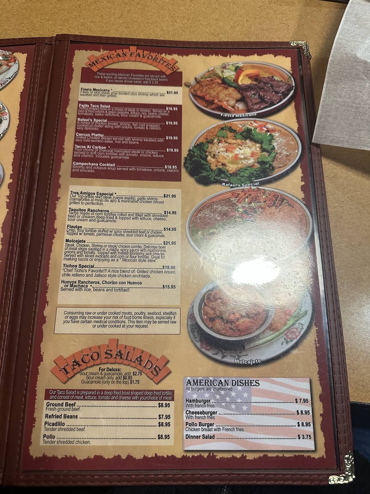 Menu at Los Dos Amigos Hacienda restaurant, Eugene, Village Plaza Loop ...