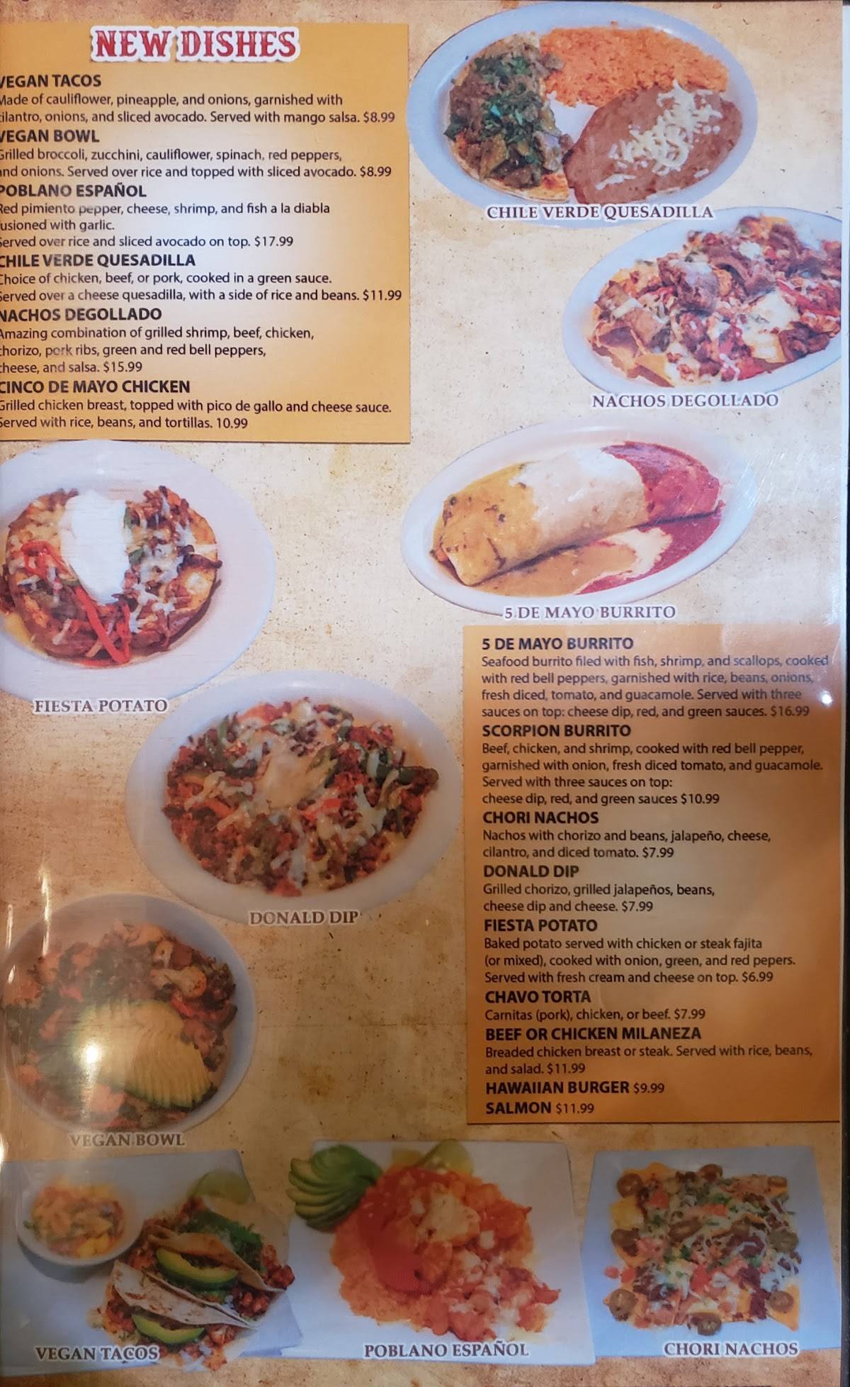 Menu at Los Mariachis restaurant, Glasgow, W Main St