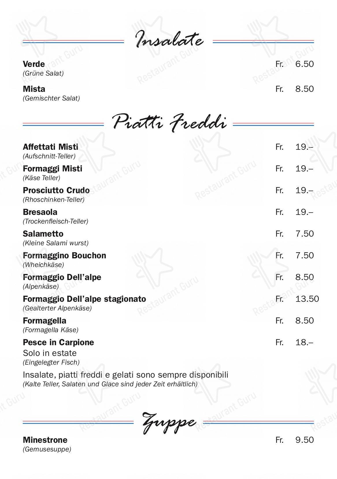 At Home Catering Menu per Grotto Raffael in Losone