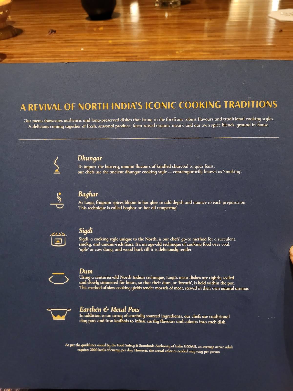 Loya menu