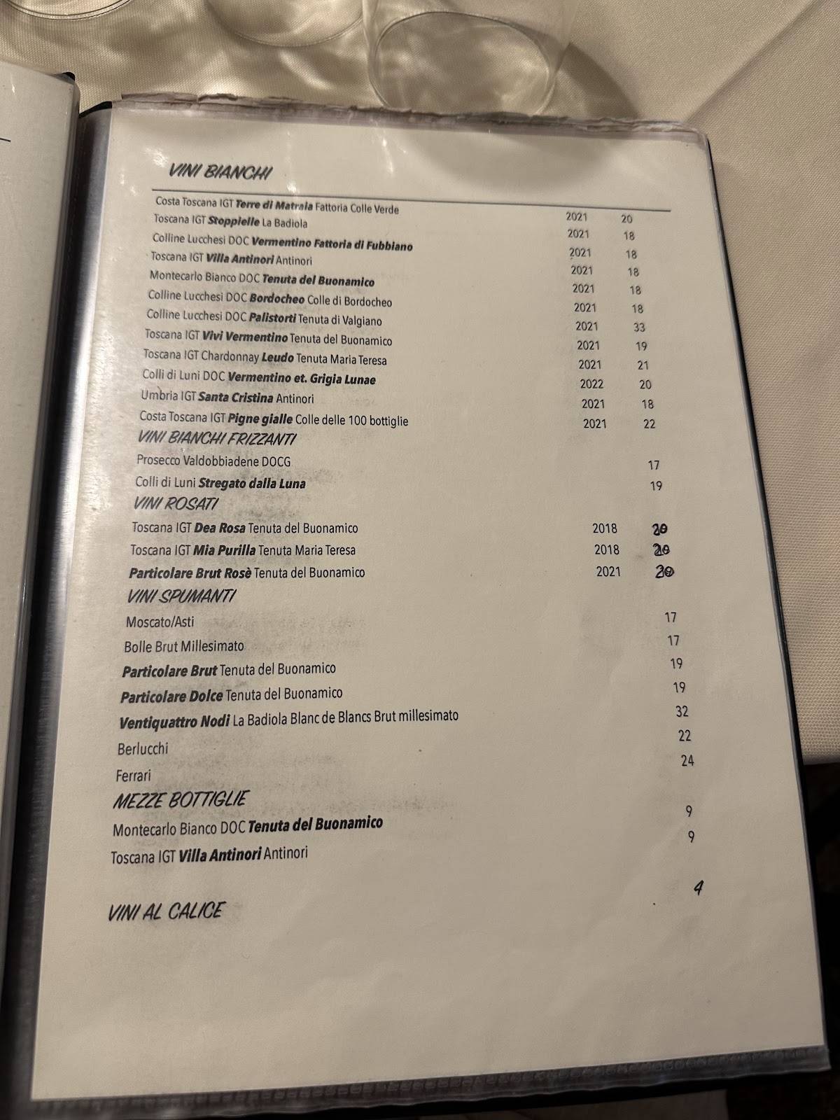 Menu di Ristorante Erasmo 
