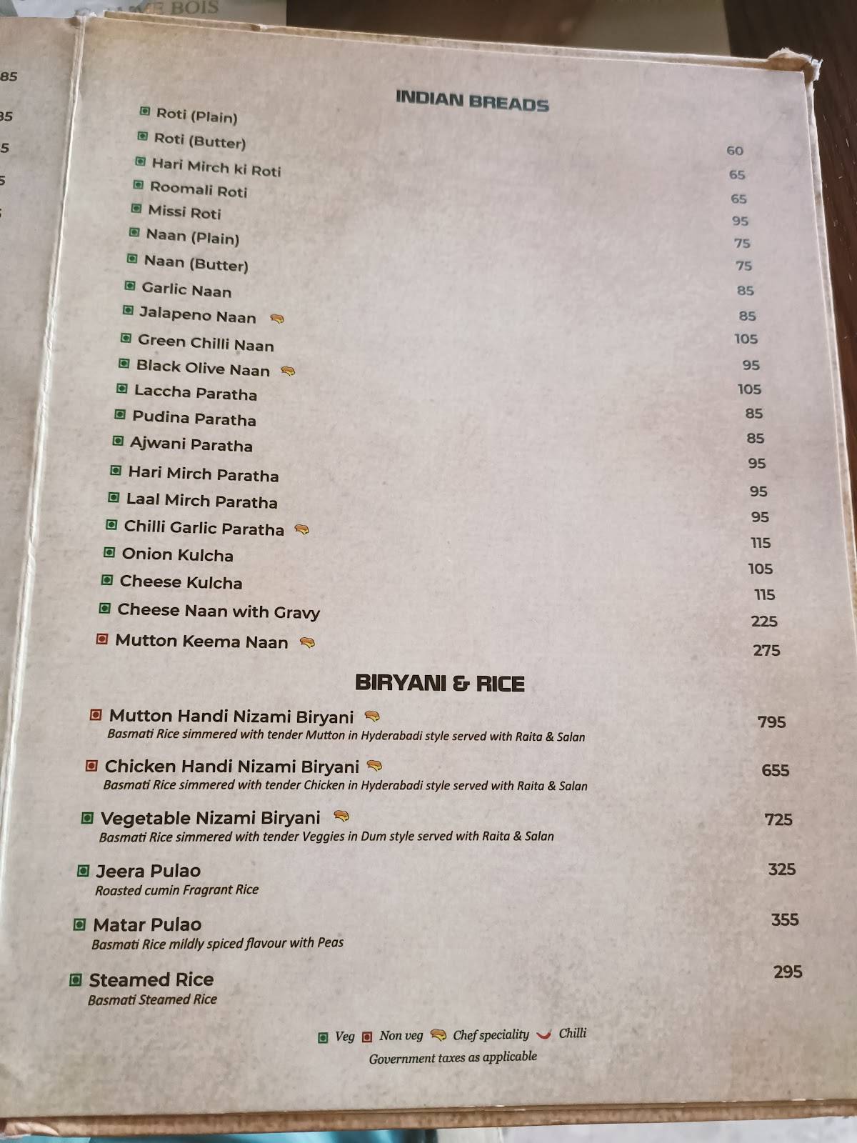Menu at Bistro Flamme Bois Canal Road, Ludhiana