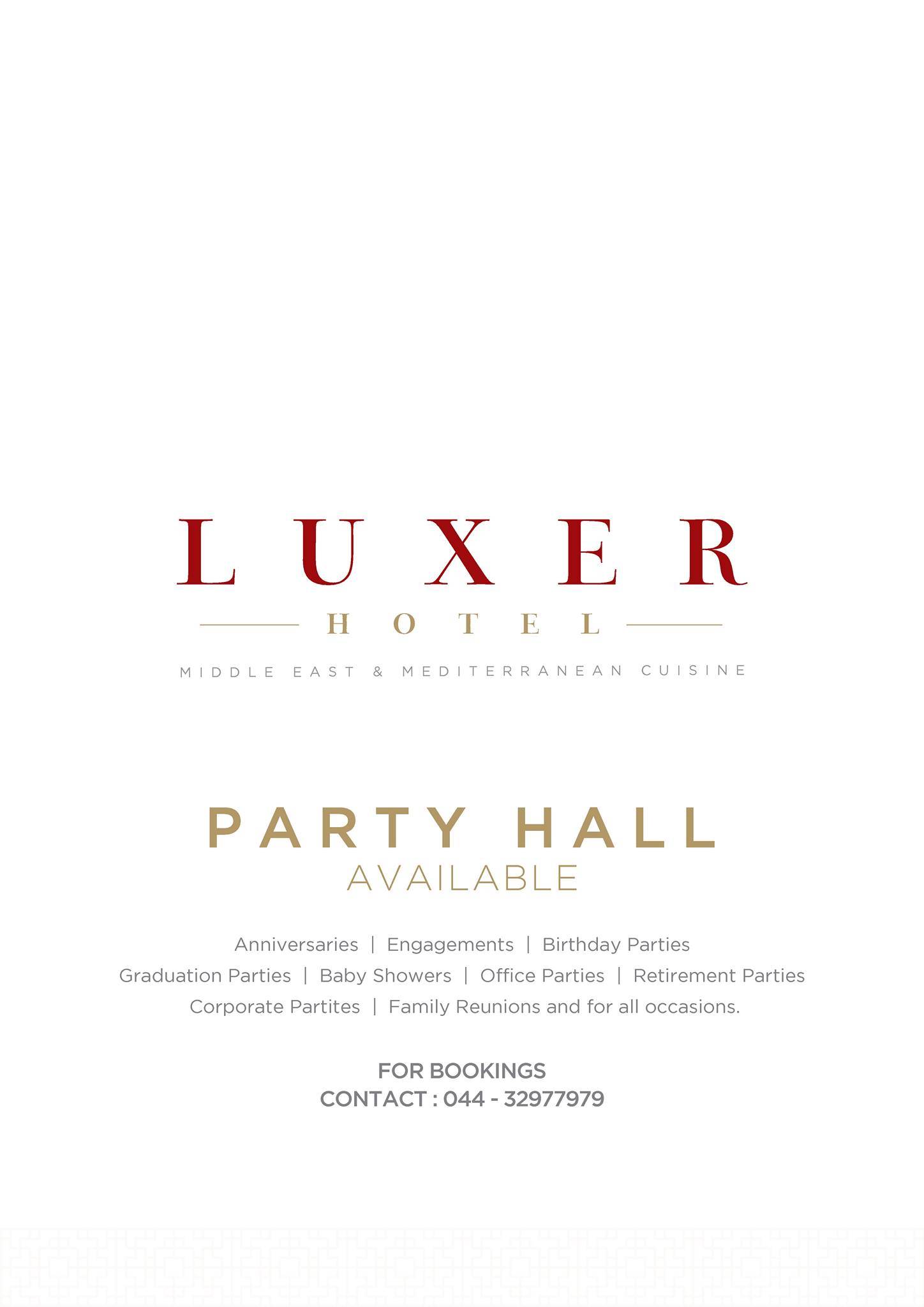 Luxer menu