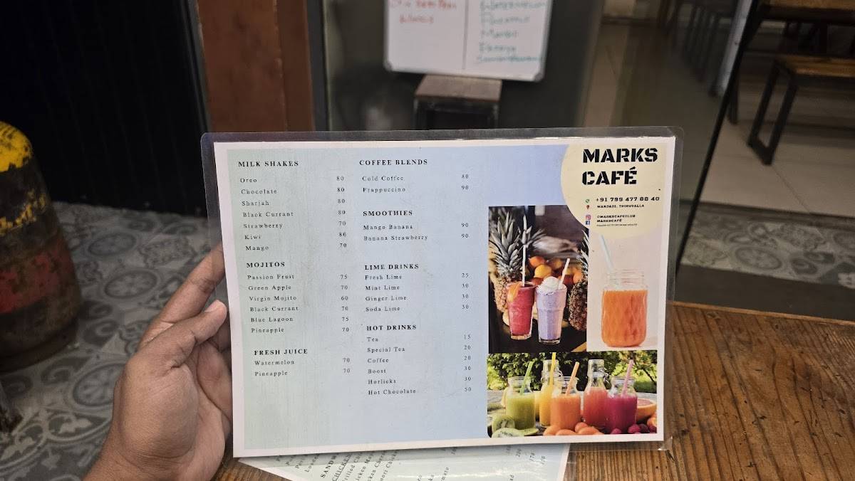 MARKS CAFÉ menu