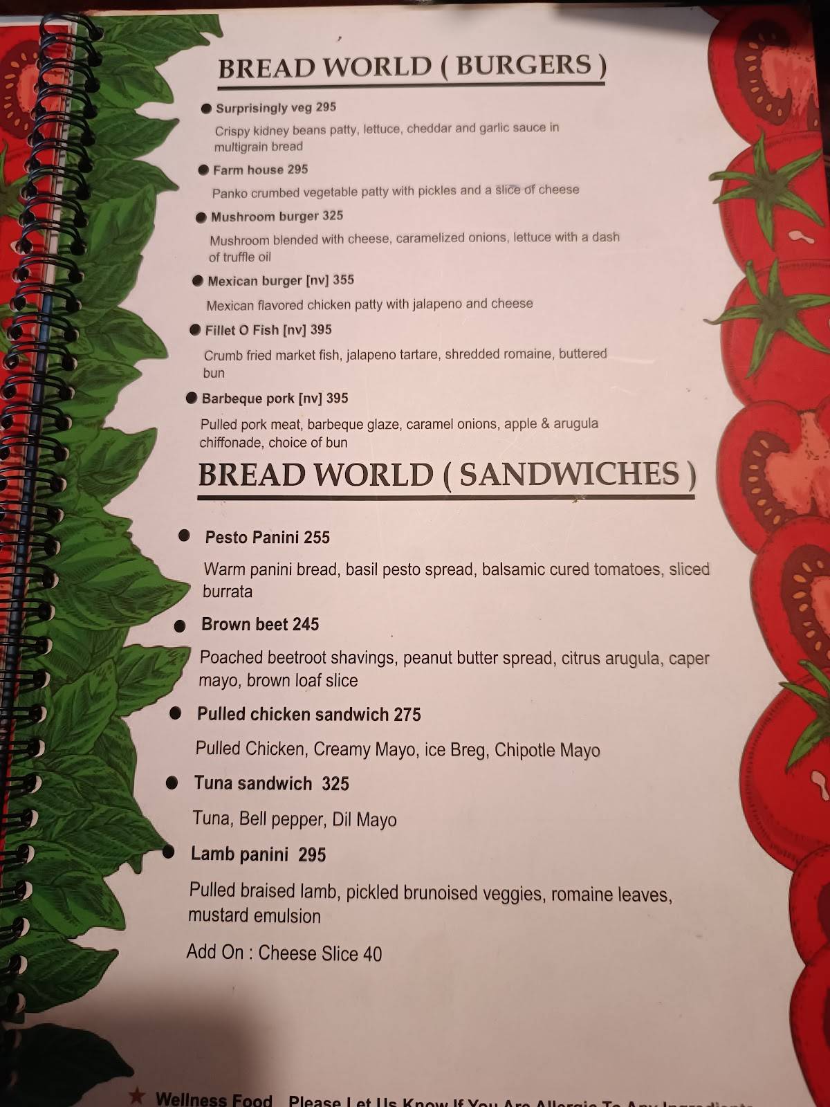 MG Cafe aka Cafe Mola Ganji menu