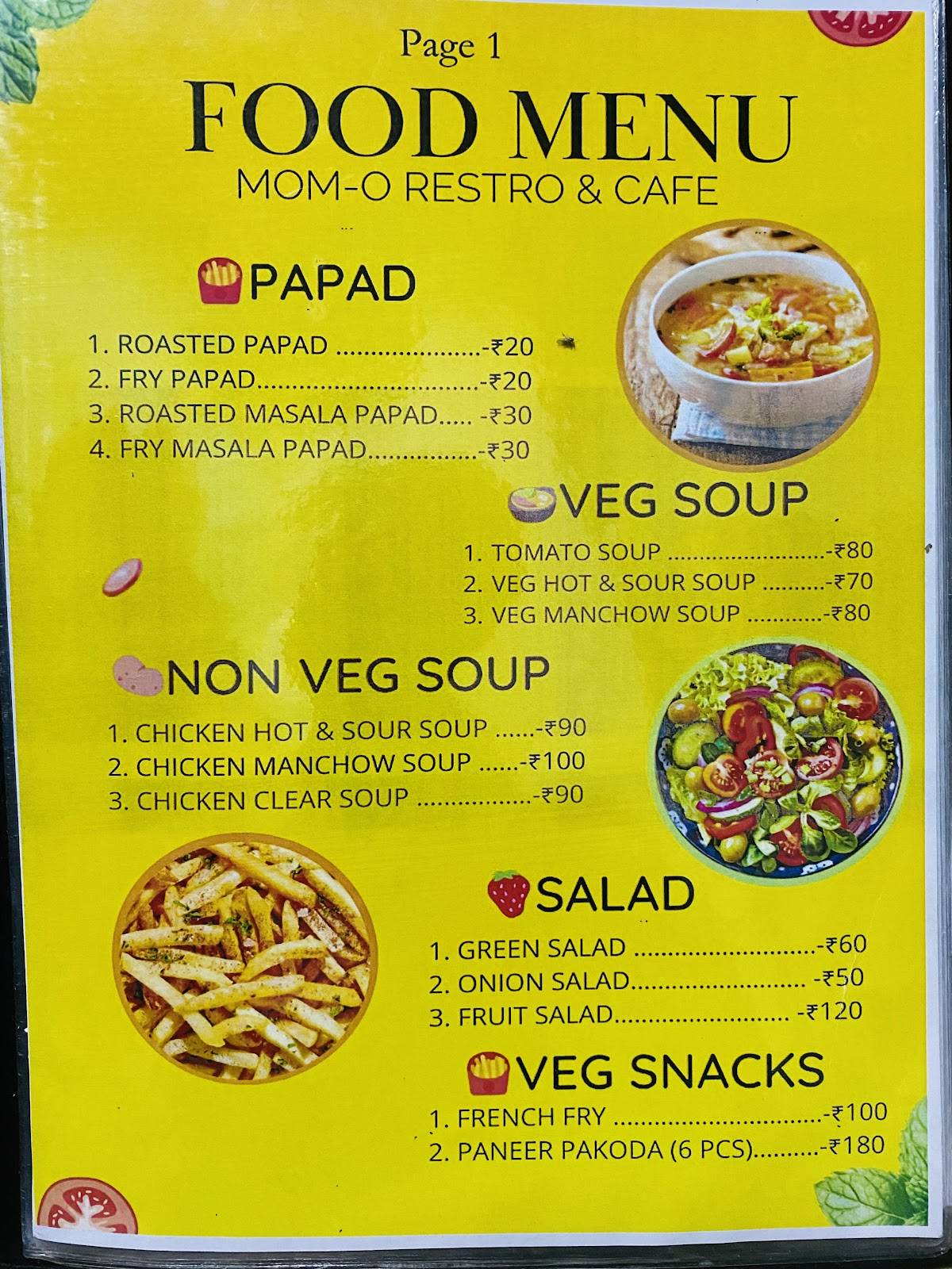 MOM-O Restro & Cafe menu