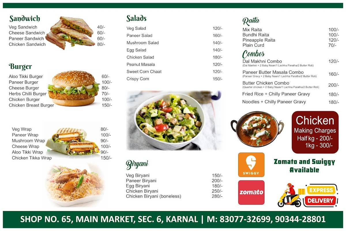 MR. FRESH KART menu
