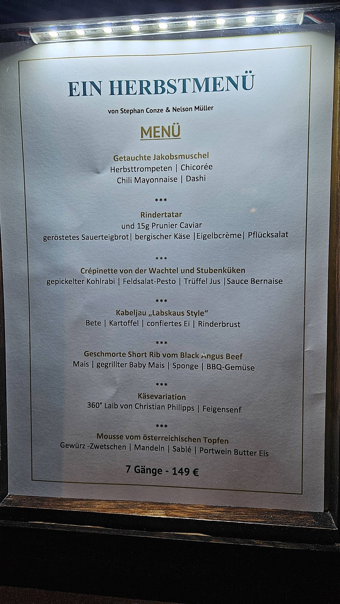Menu de MÜLLERS auf der RÜ by Nelson Müller
