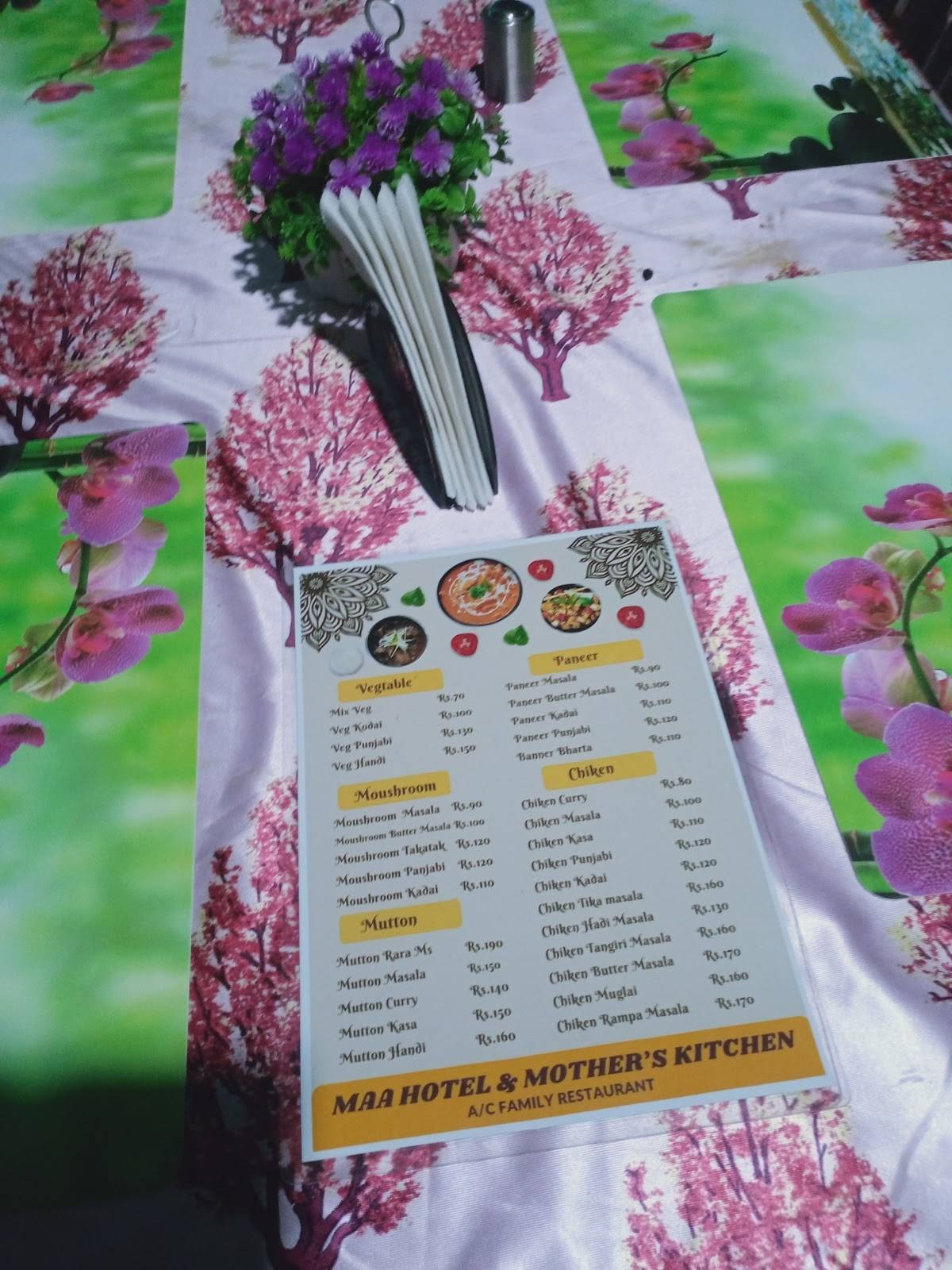 Maa Restaurant menu