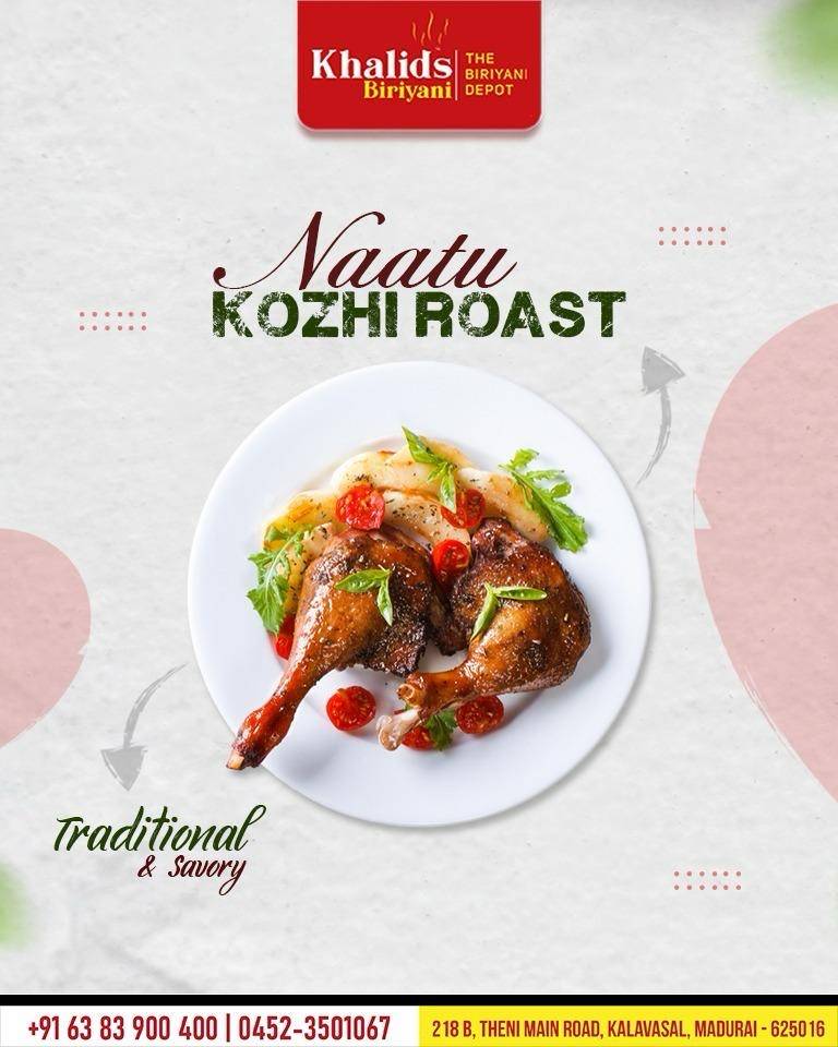 KHALIDS BIRIYANI BEST BIRIYANI RESTAURANT IN MADURAI 218, Theni Main Rd, Kalavasal, Madurai, Tamil Nadu 625016 menu