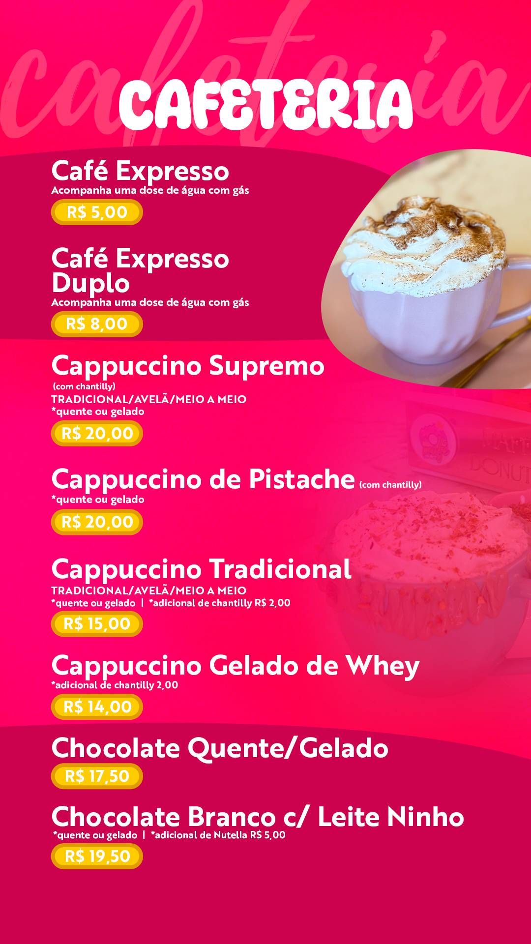 Mafê Donuts cardápio