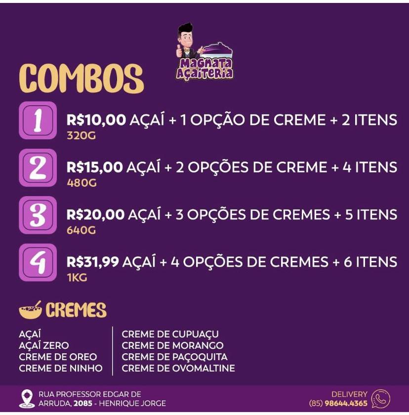 Magnata Food cardápio