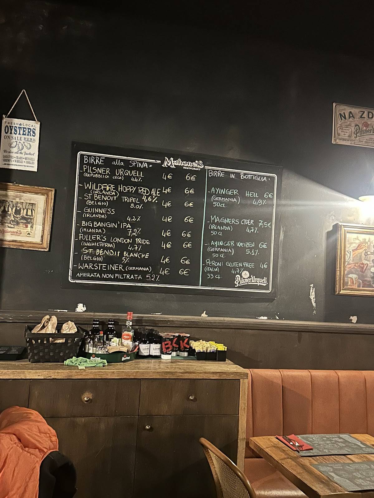 Menu di Mahone’s Restaurant 