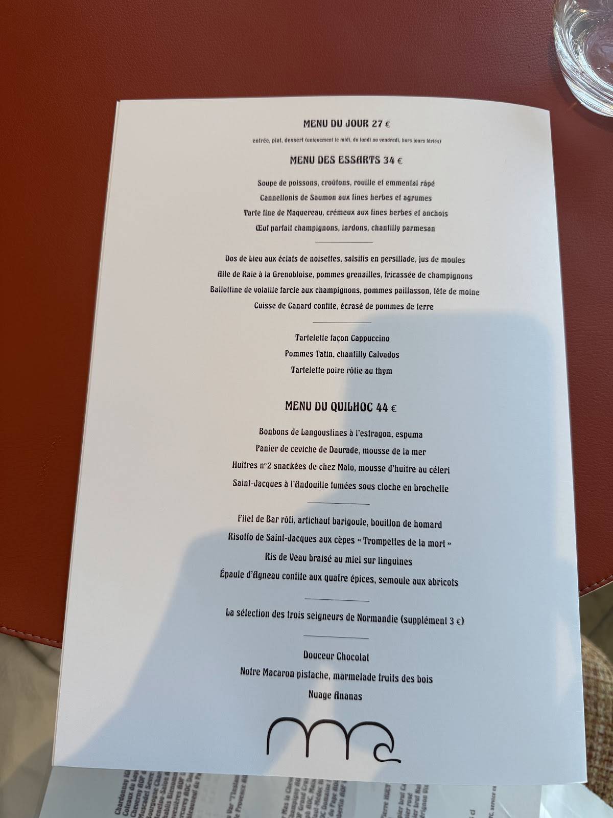 Menu de Maison Mer