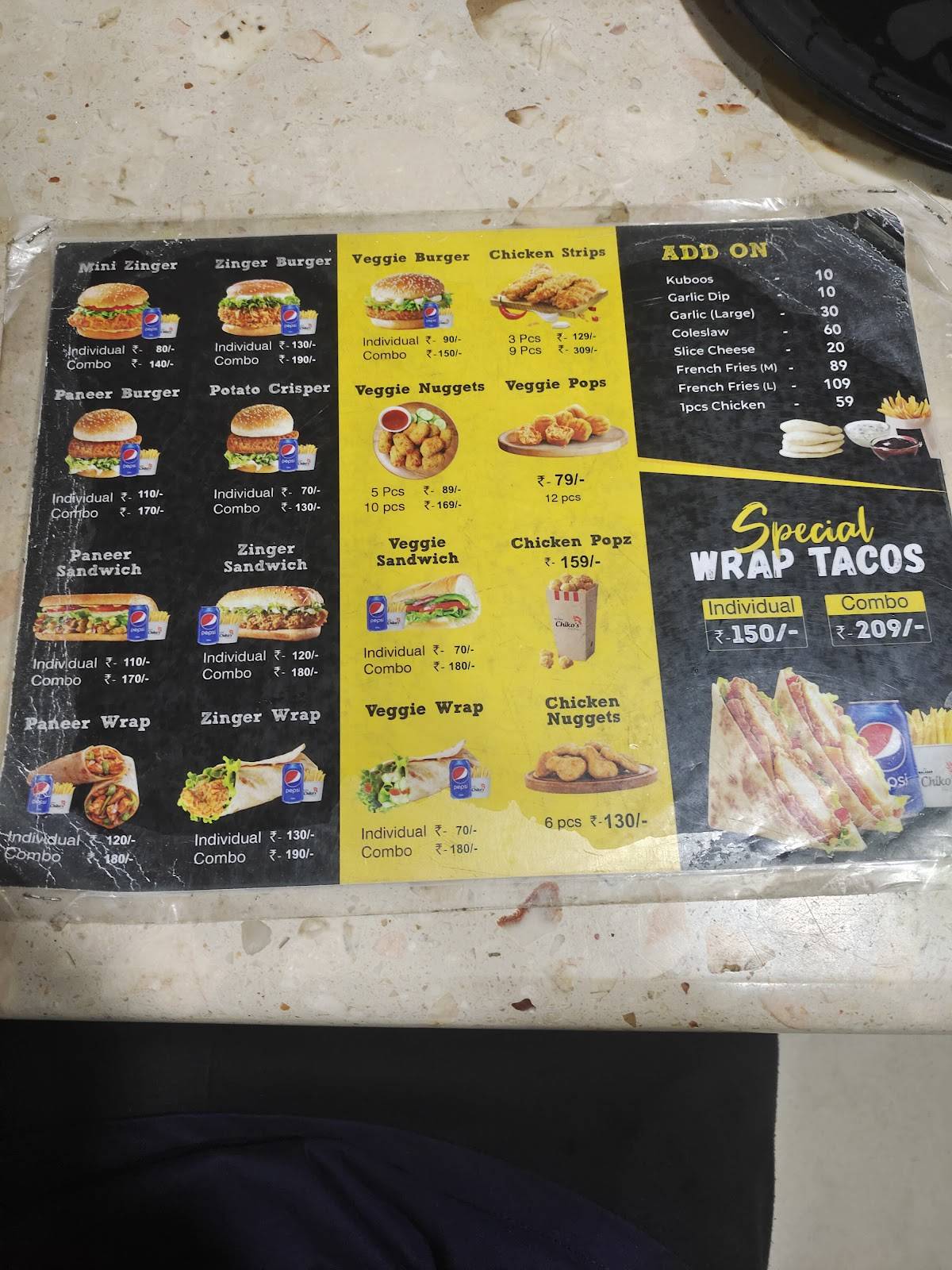 Malabar Restaurant menu
