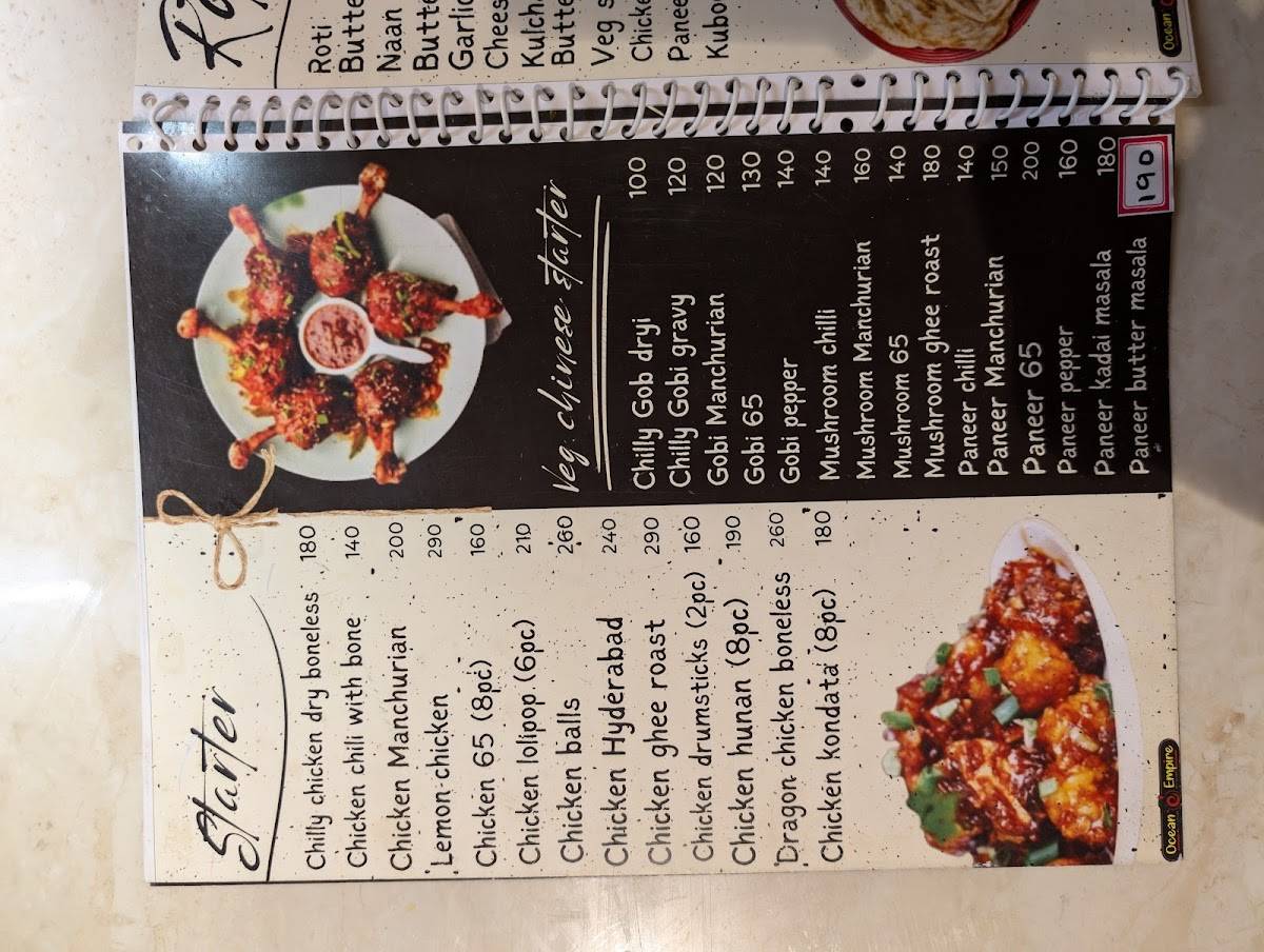 Ocean Empire Restaurant menu
