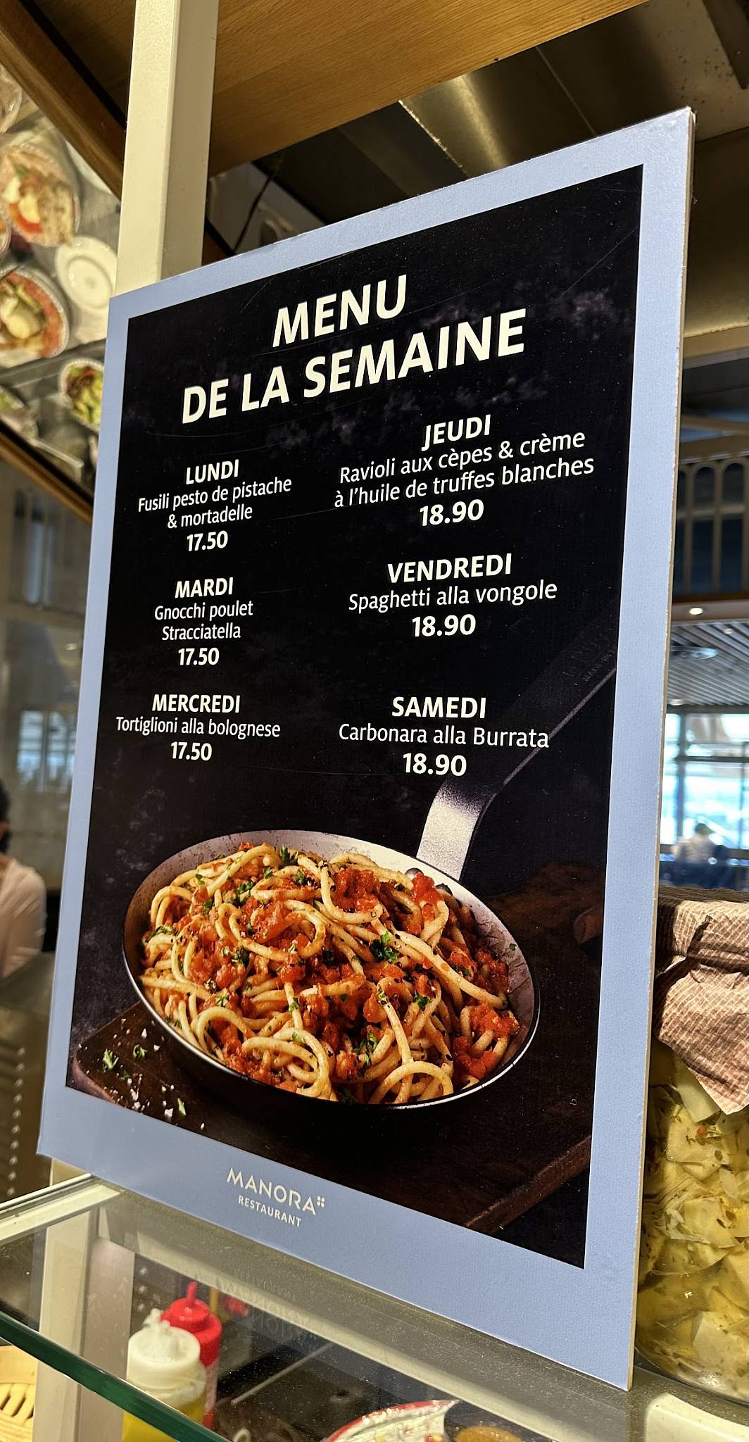 Menu de Manora Restaurant
