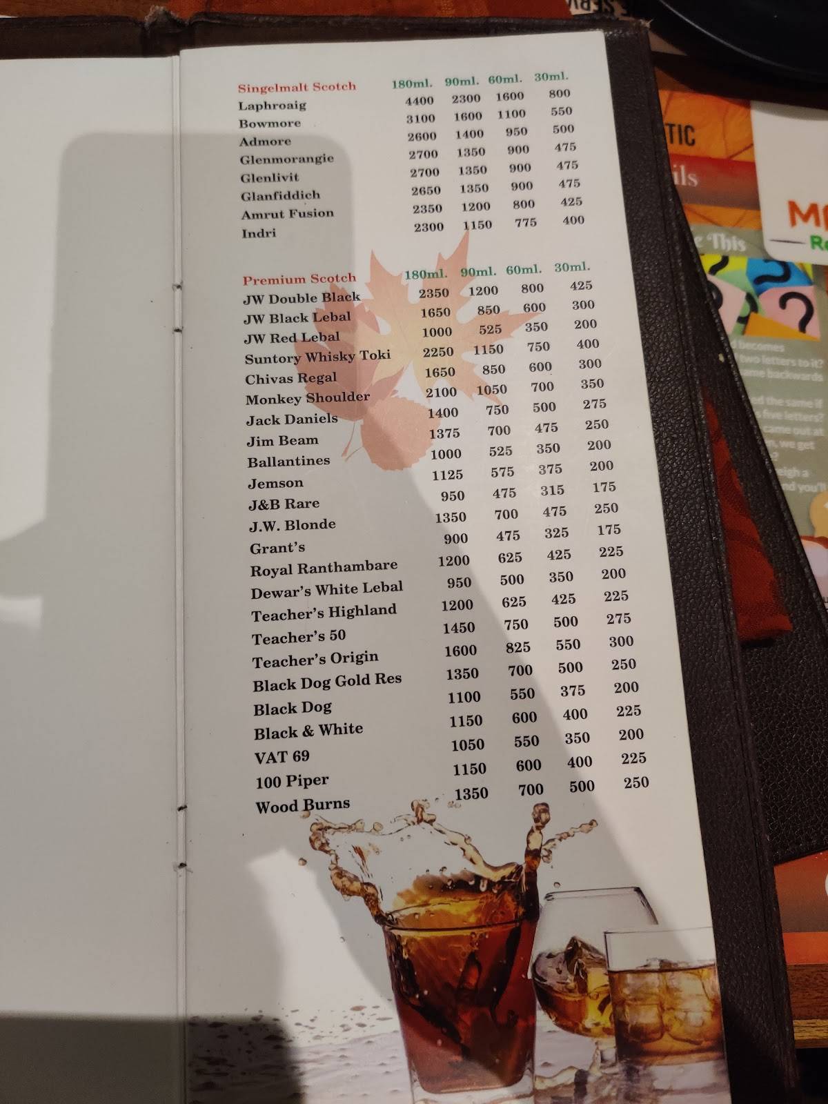 Maple Restro Bar menu