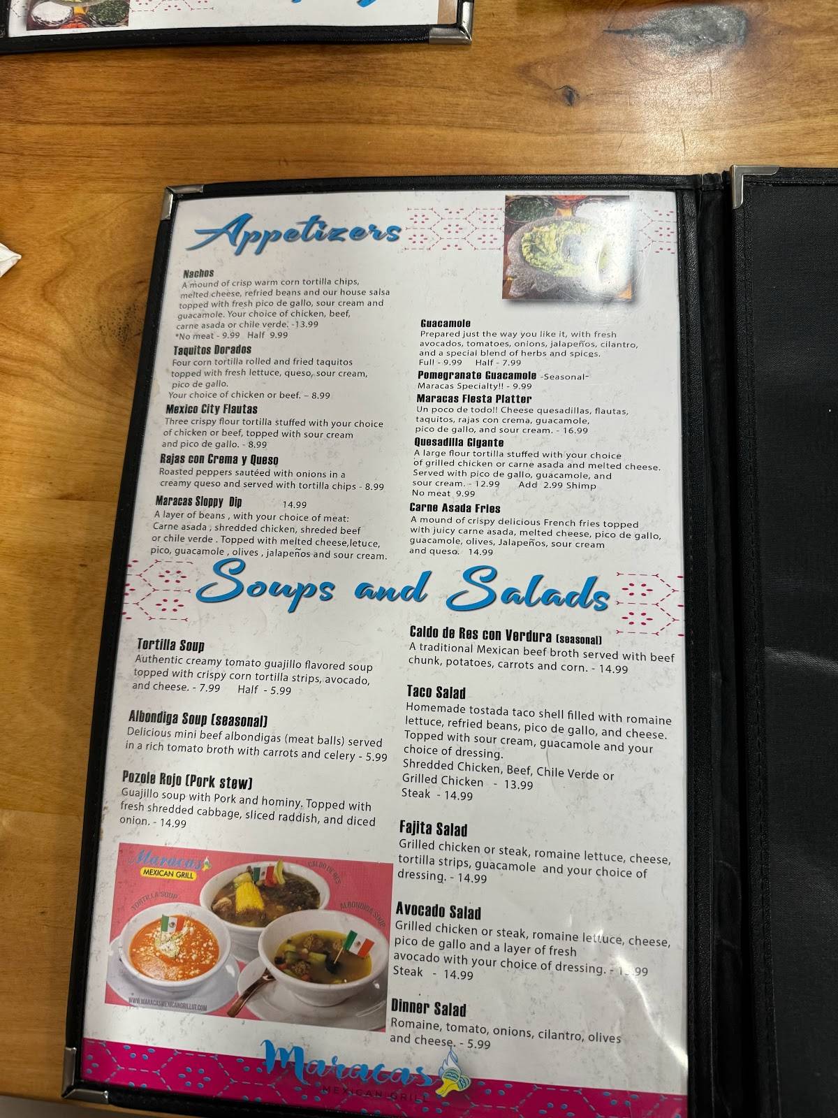 Menu at Maracas Mexican Grill restaurant, Santaquin