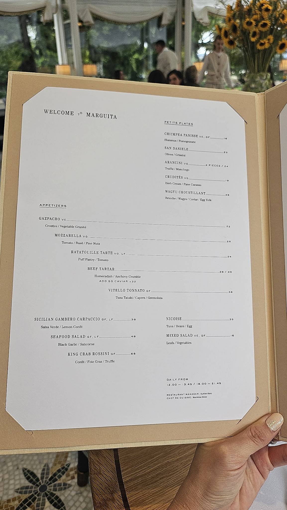 Menu di Marguita 