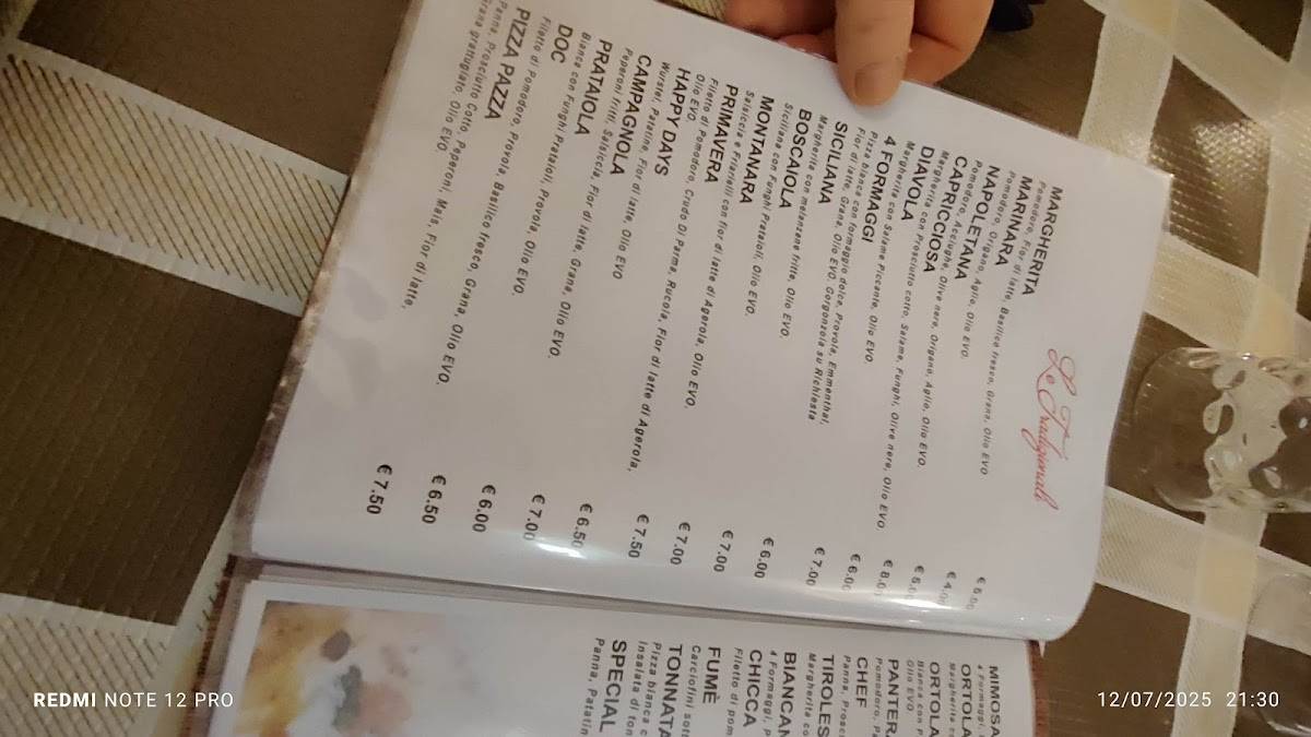 Menu di A tutta pizza 