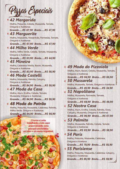Castelli Pizzas E Lanches - Pizzaria em Marilia cardápio