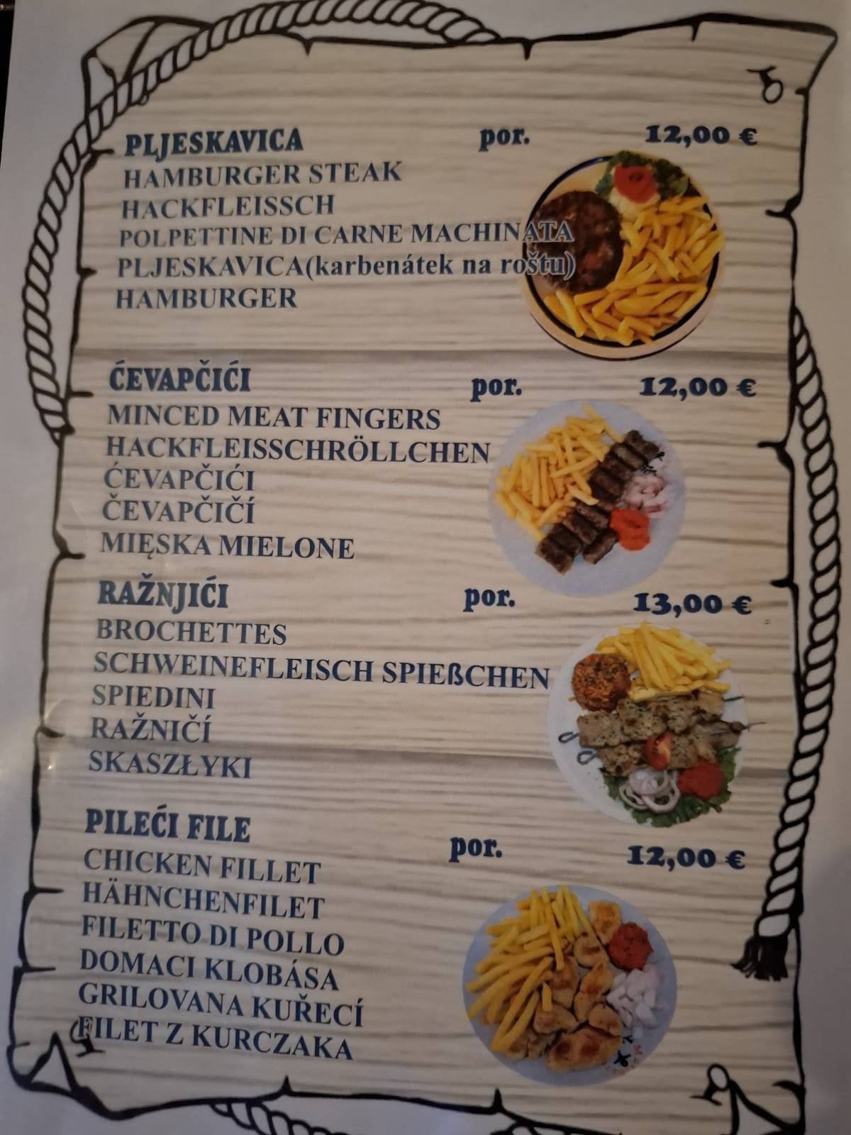 Menu di Marinero 